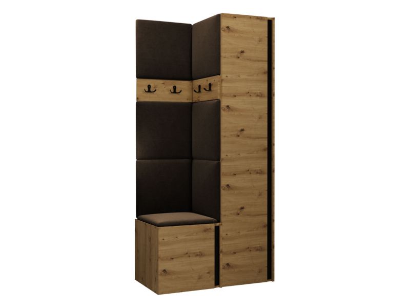 Garderoba MIRJAN 24 Orion XXIV dąb artisan/czarny + brązowy 1 kpl.