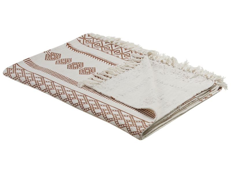 Koc Jorhat Bawełna 130 x 180 cm Beżowy 1 szt.