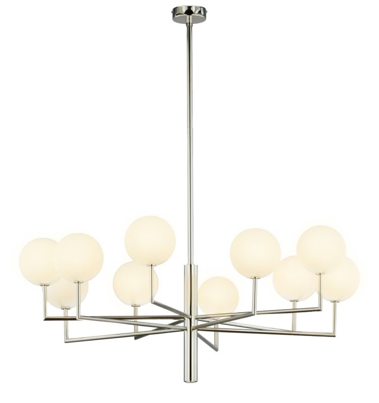 Żyrandol Jupiter FEME nikiel-biały 10xG9x15W IP20 wym:110x100x100cm - 1 szt.