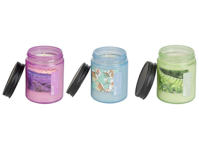 Zestaw 3 świeczek zapachowych Fruity bloom Wosk sojowy Świeże nuty Nuty kwiatowe 1 kpl