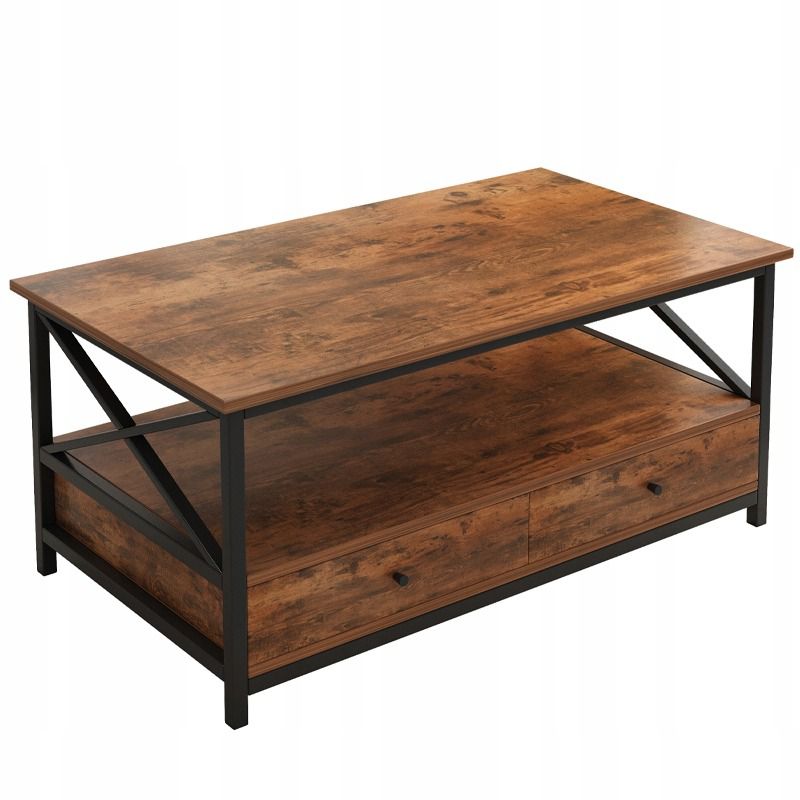 Ława industrialna Rebiko stolik drewniany kawowy loft do salonu 100 cm 1 szt.