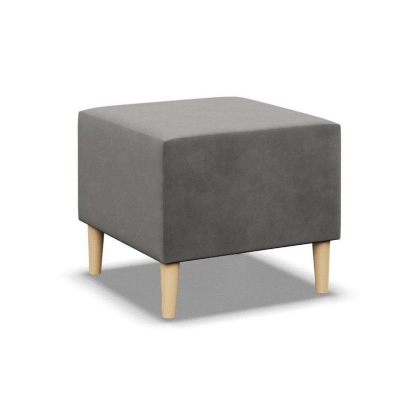 Pufa TYLETEGOTU podnóżek MILO velvet jasny szary 1 szt