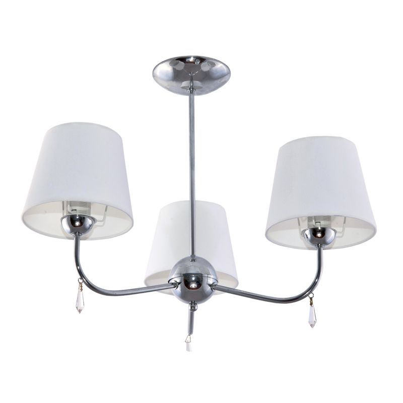 Lampa wisząca EDYLIT żyrandol 3xE27 biały abażur chrom glamour nowoczesny BRIGIT BIANCO 11-232 1 szt.