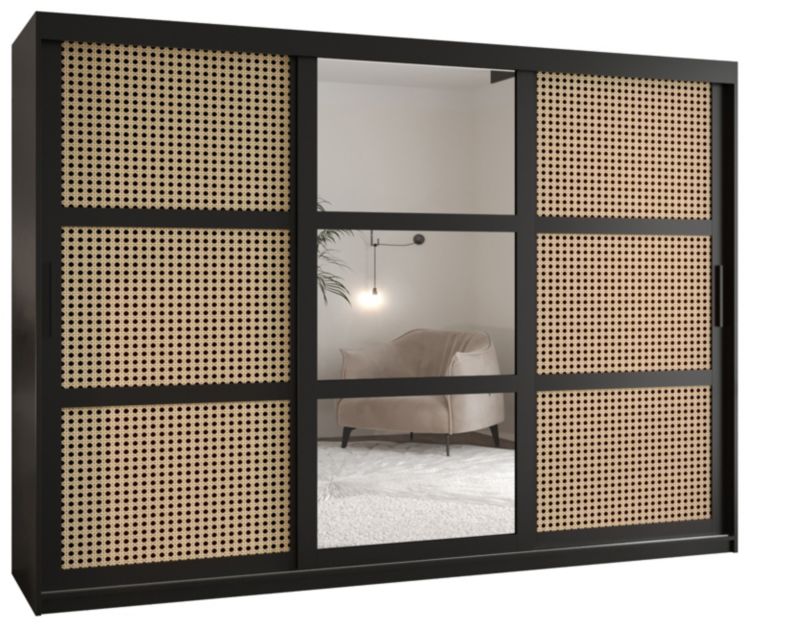 Szafa przesuwna Garderoba Abiks PLECIONKA WIEDEŃSKA 2 250 czarny 1 szt.