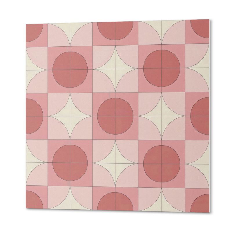 Ścienne Kafelki PCV ArtPrintCave 30x30 cm Wzór z okręgami i kwiatami 9 szt.