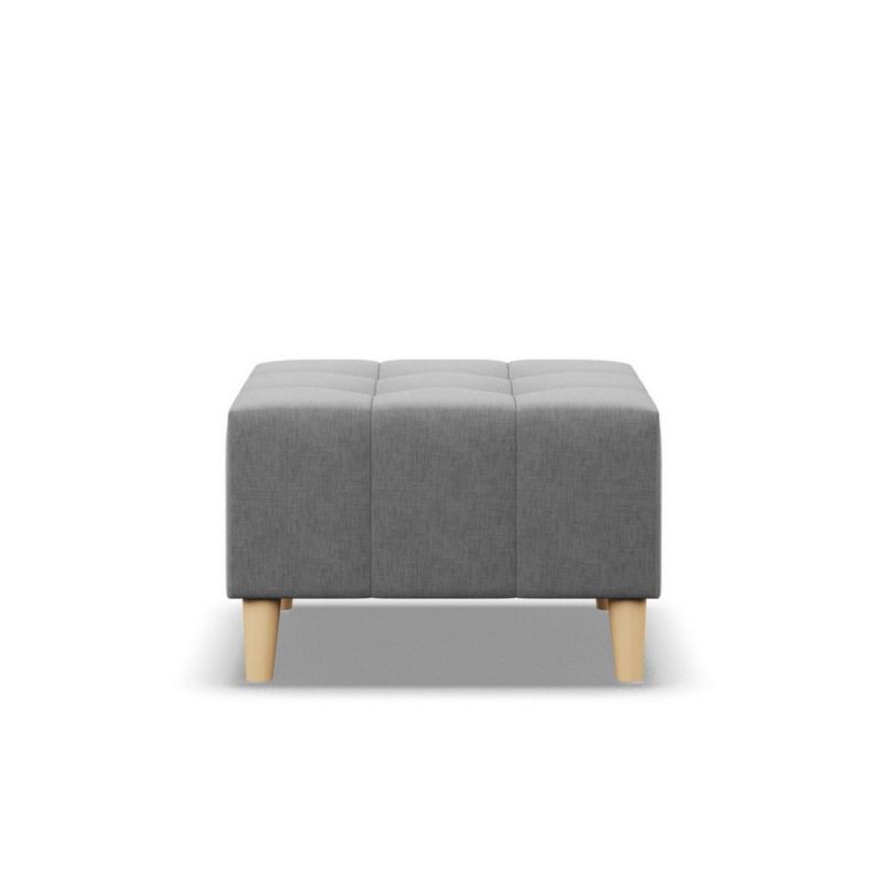 Pufa TYLETEGOTU na nóżkach NUBO plecionka jasny szary 1 szt