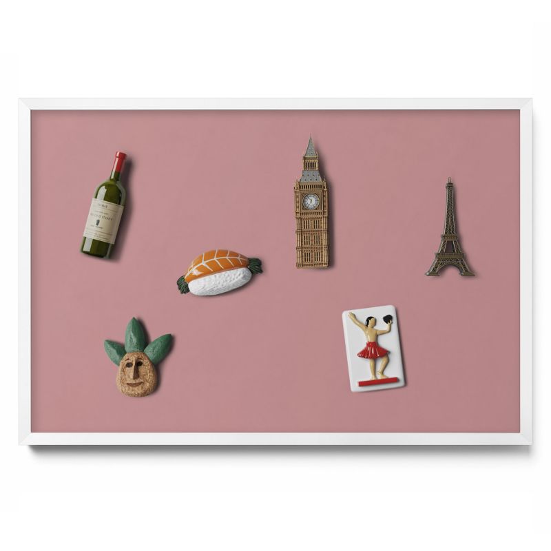 Ozdobna tablica magnetyczna Tulup 60x40 cm Kolor pastelowy różowy w białej ramie 1 szt.