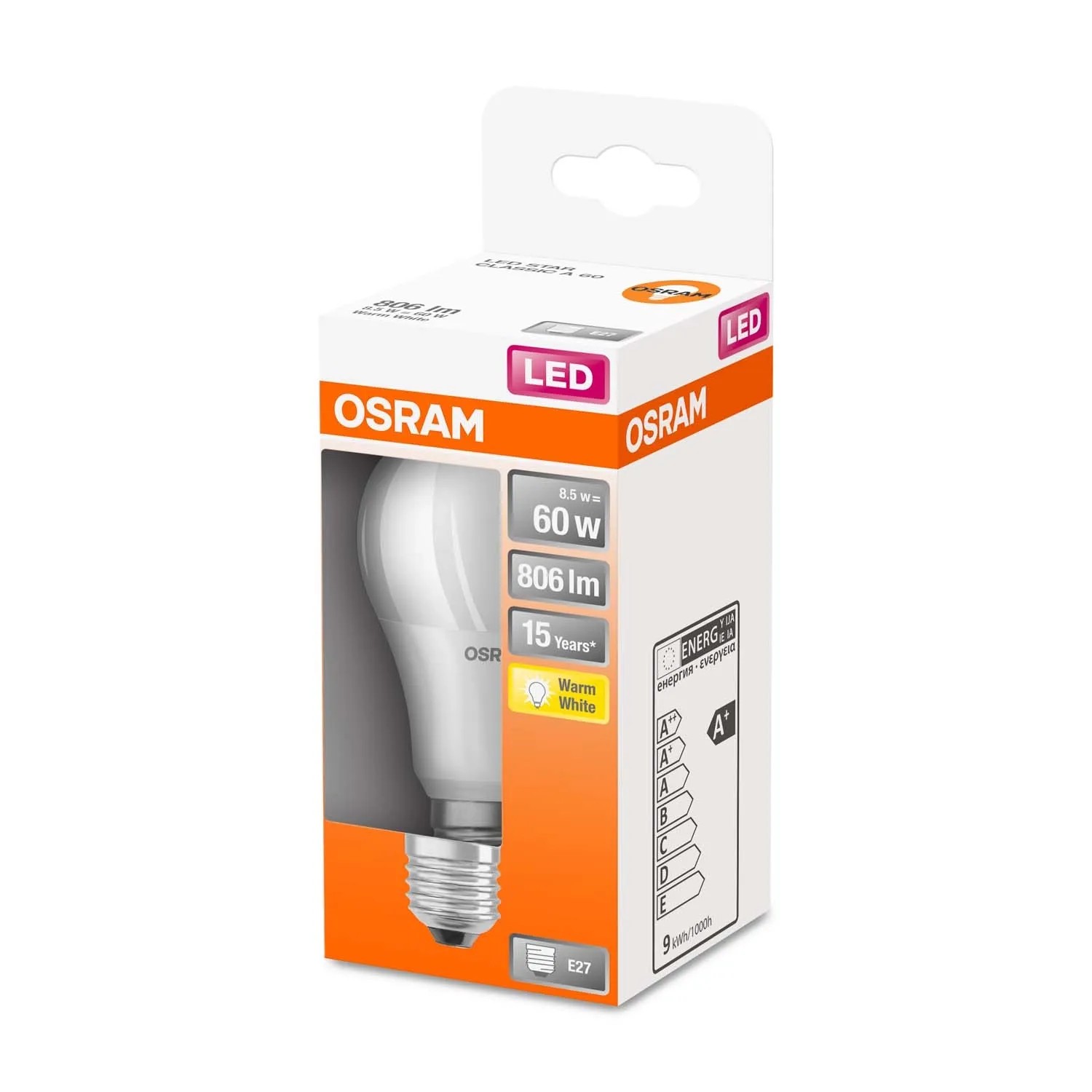 Osram Żarówka LED STAR CLASSIC A60 FR E27 8W 2700K 806lm