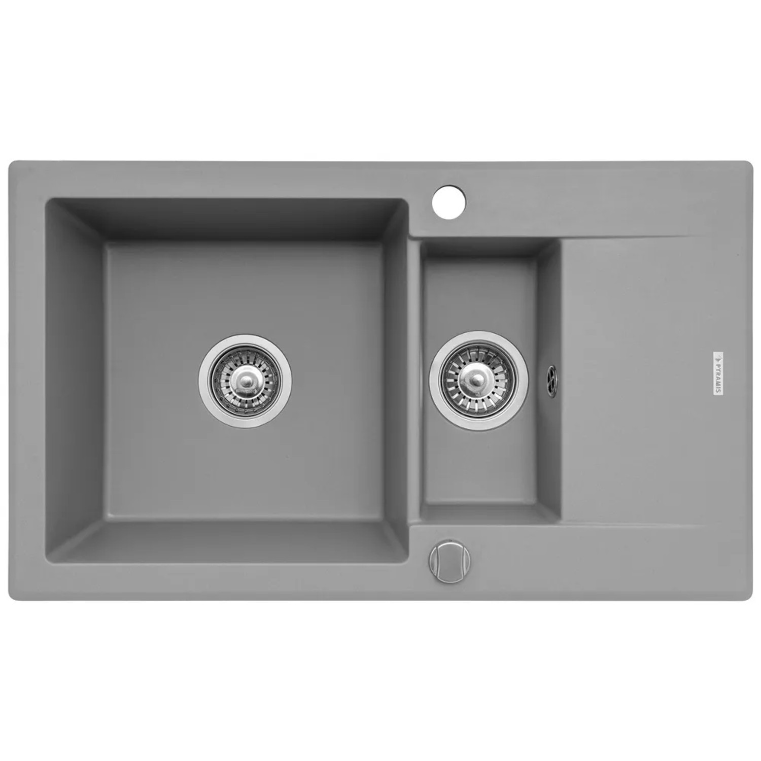 Pyramis Zlewozmywak Poros 1,5-kom. szary 78x46 cm