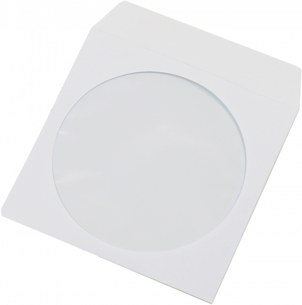 Koperta na płyty CD NC, klejona na mokro, z oknem, 1000 sztuk, biały