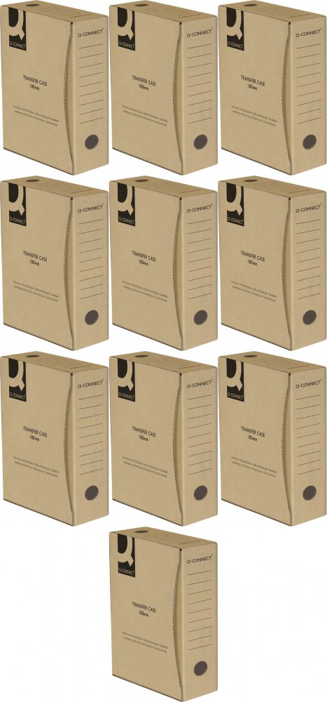 10x Pudło archiwizacyjne Q-Connect, do luźnych dokumentów, 100mm, szary