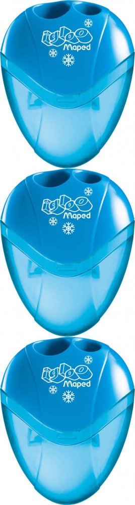 3x Temperówka Maped Igloo, plastik, 2 otwory, mix kolorów