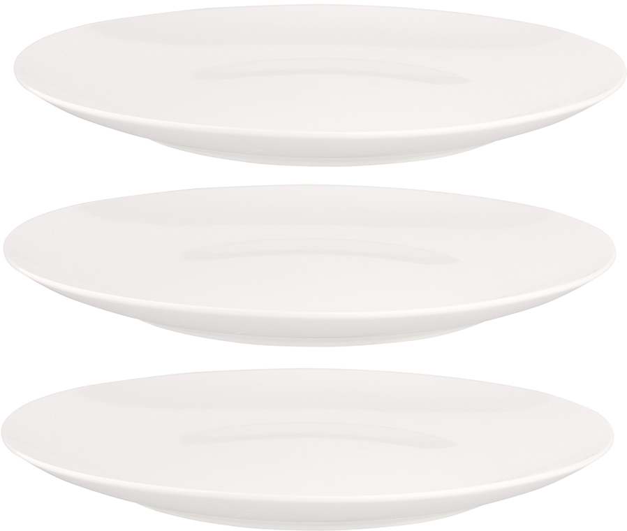3x talerz płytki Altom Design Bella, 26cm, porcelana, kremowy