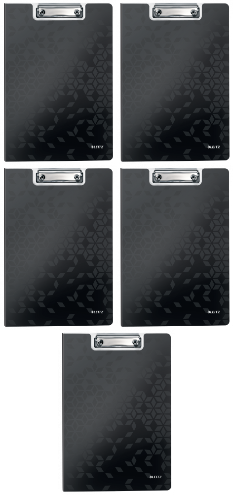 5x Clipboard Leitz Wow, z okładką, A4, czarny
