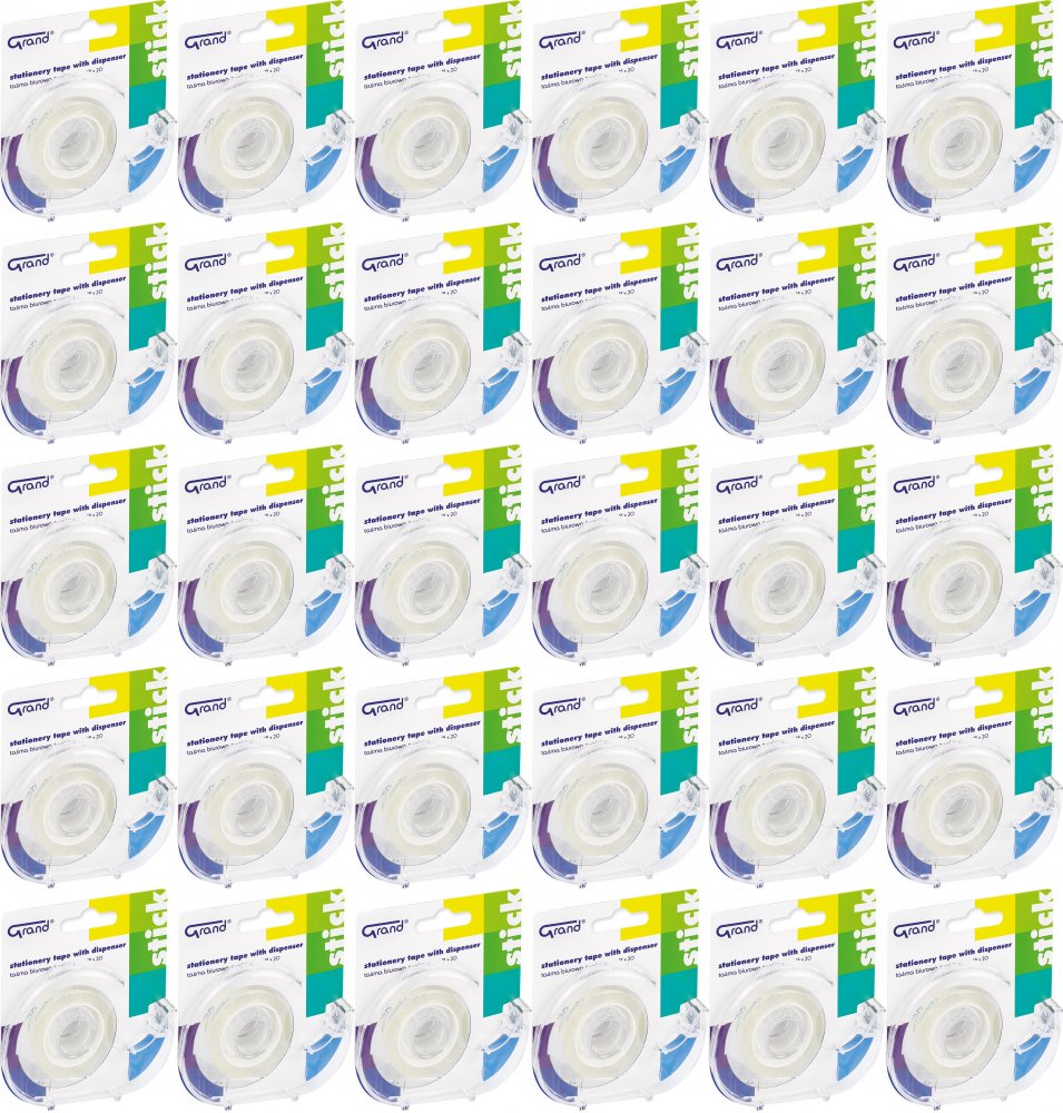50x Taśma klejąca Grand, z podajnikiem, 18mmx20m, przezroczysty