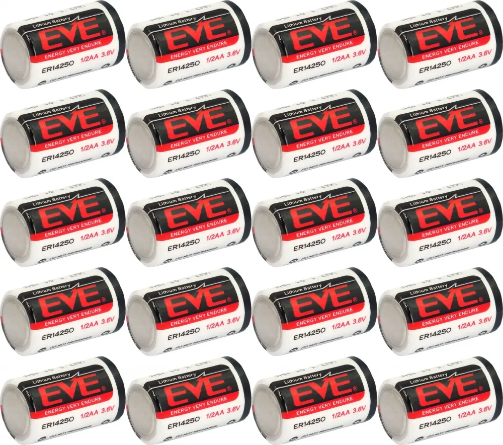 20x Bateria EVE ER14250 / LS14250, 3.6V, 1/2AA, 1 sztuka