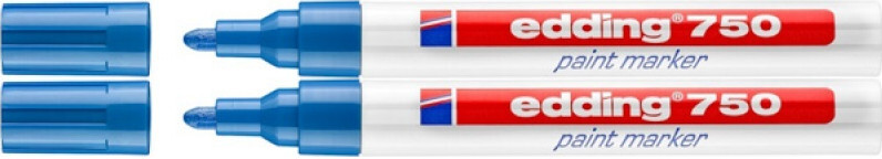 2x Marker olejowy edding 750, okrągła, 4mm niebieski