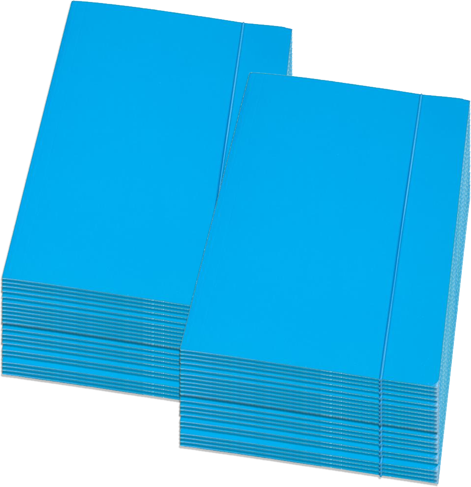 50x Teczka kartonowa z gumką lakierowana Barbara, A4, 3mm, niebieski
