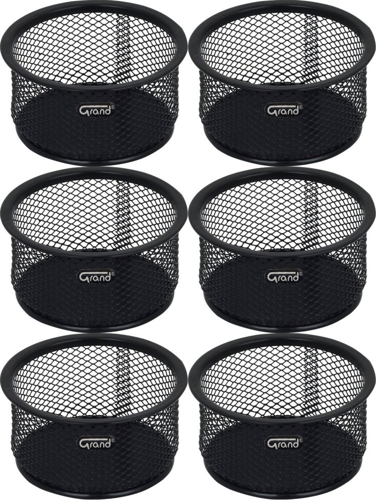 6x Pojemnik na spinacze Grand TY-191/ GR-010, druciany, 52x96 mm, czarny