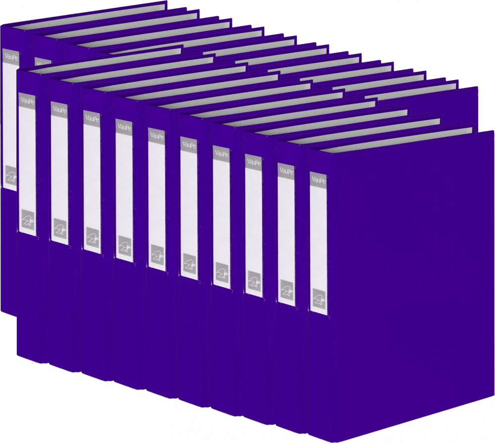 20x Segregator VauPe FCK, A4, szerokość grzbietu 40mm, do 150 kartek, 2 ringi, fioletowy