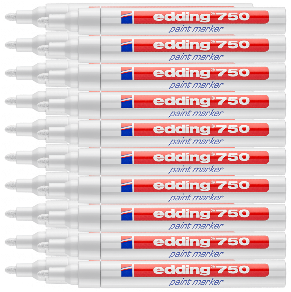 20x Marker olejowy edding 750, okrągła, 4mm biały