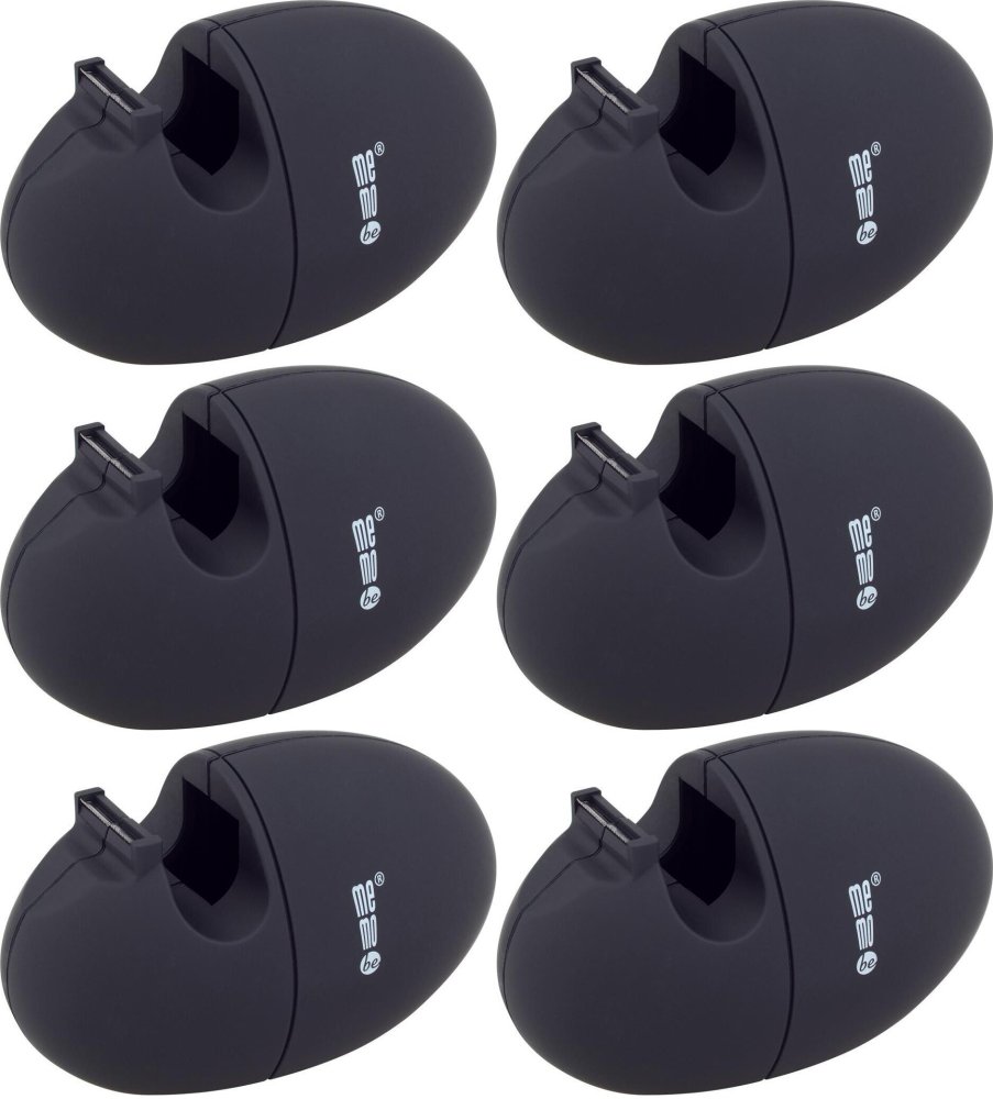 6x Podajnik do taśmy klejącej MemoBe Soft-Touch, 20mmx30m, czarny