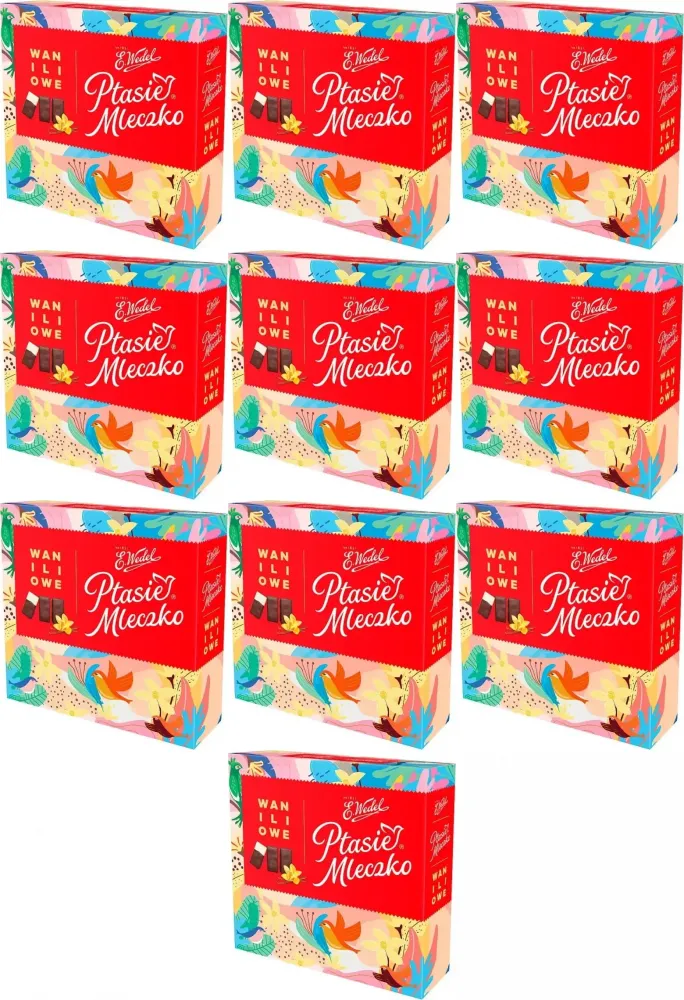 10x Ptasie Mleczko Wedel, waniliowy, 340g