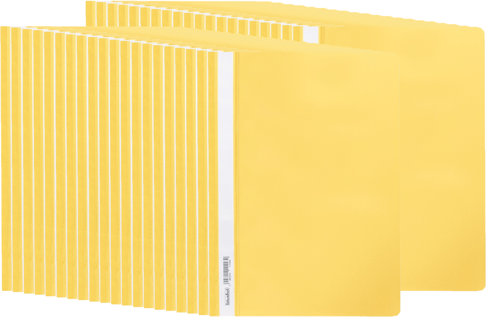 40x Skoroszyt plastikowy bez oczek Biurfol, miękki, A4, żółty