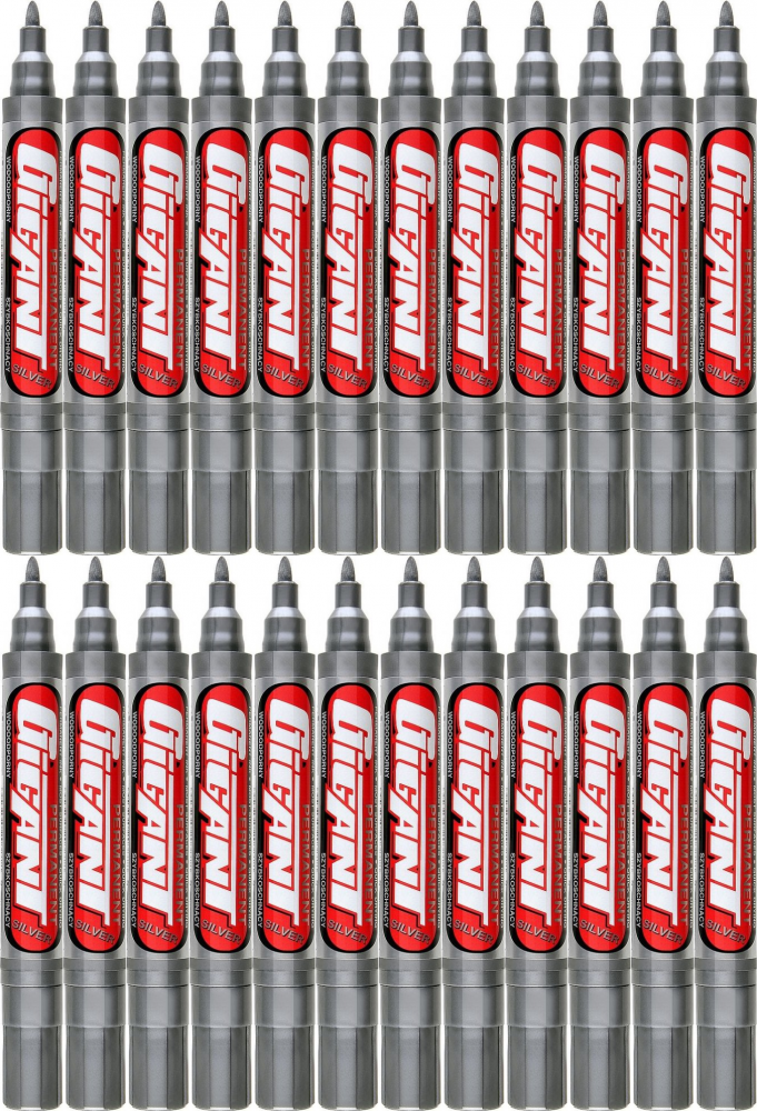 24x Marker permanentny Kamet Gigant, okrągła, 5mm, srebrny