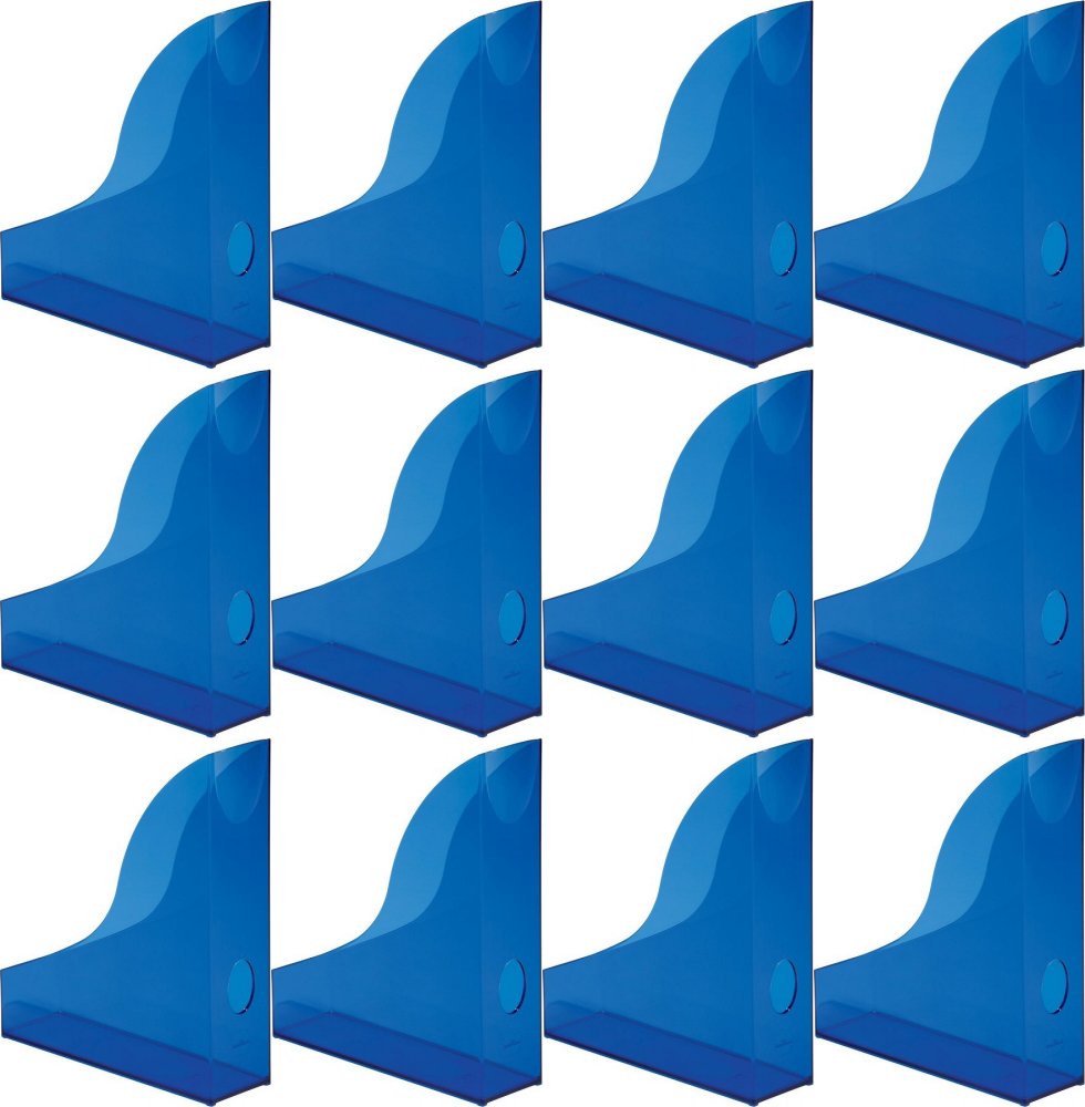 12x Organizer na dokumenty Durable Basic, A4, 73mm, do 730 kartek, przezroczysty ciemnoniebieski