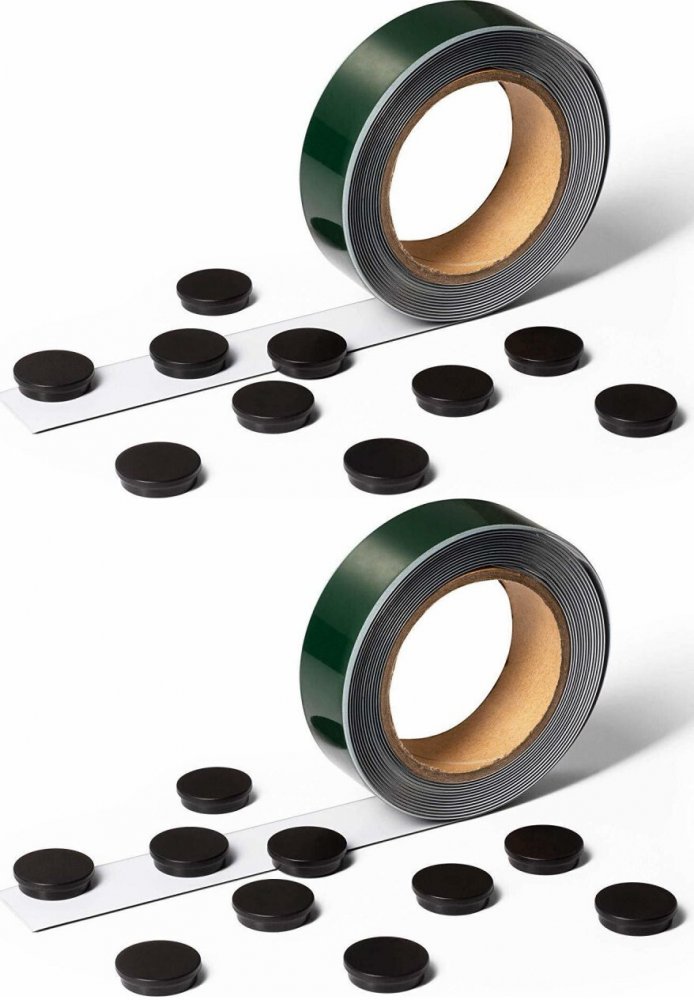 2x Taśma magnetyczna Durable, samoprzylepna, 35mmx5m, z 10 magnesami, biały