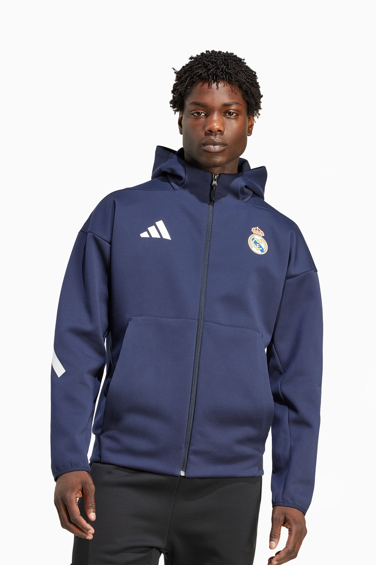 Bluza z kapturem adidas Real Madryt 25/26 Anthem - Granatowy