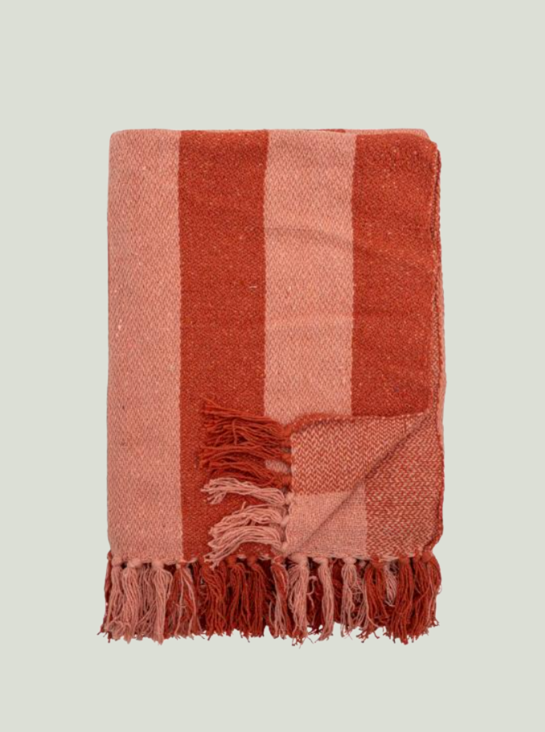 Narzuta Frello Throw, Orange, bawełna z recyklingu Bloomingville