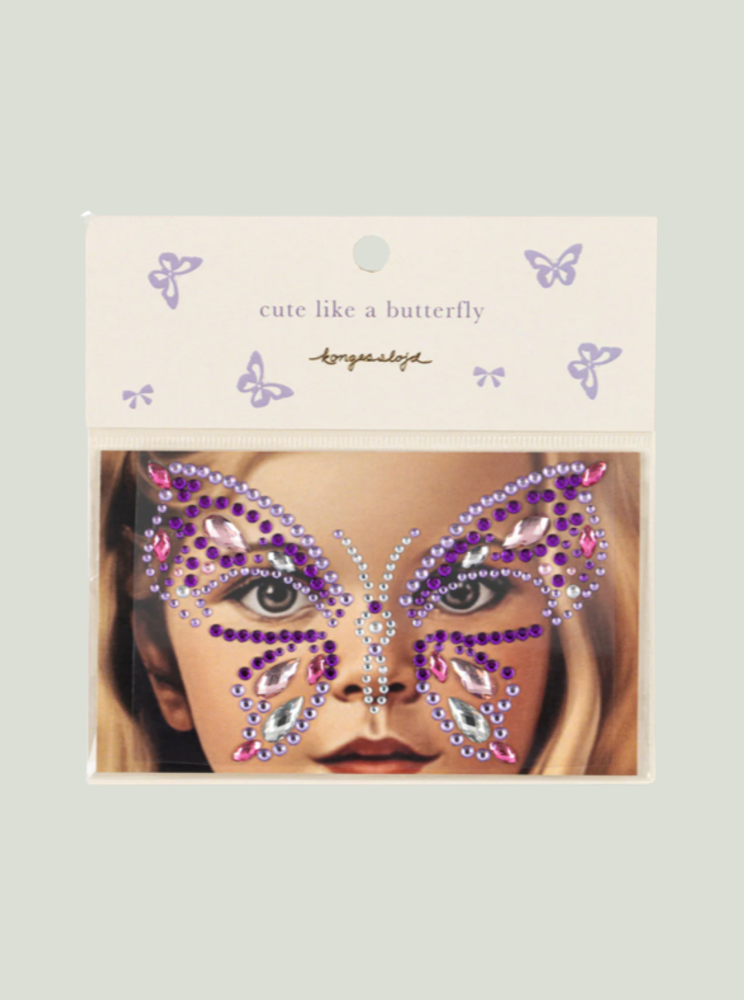 Biżuteria na twarz z motywem motyla purple rain Konges Sløjd