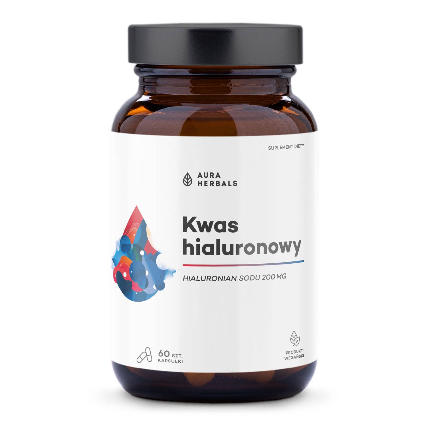 Aura herbals kwas hialuronowy 200 mg, 60 kapsułek