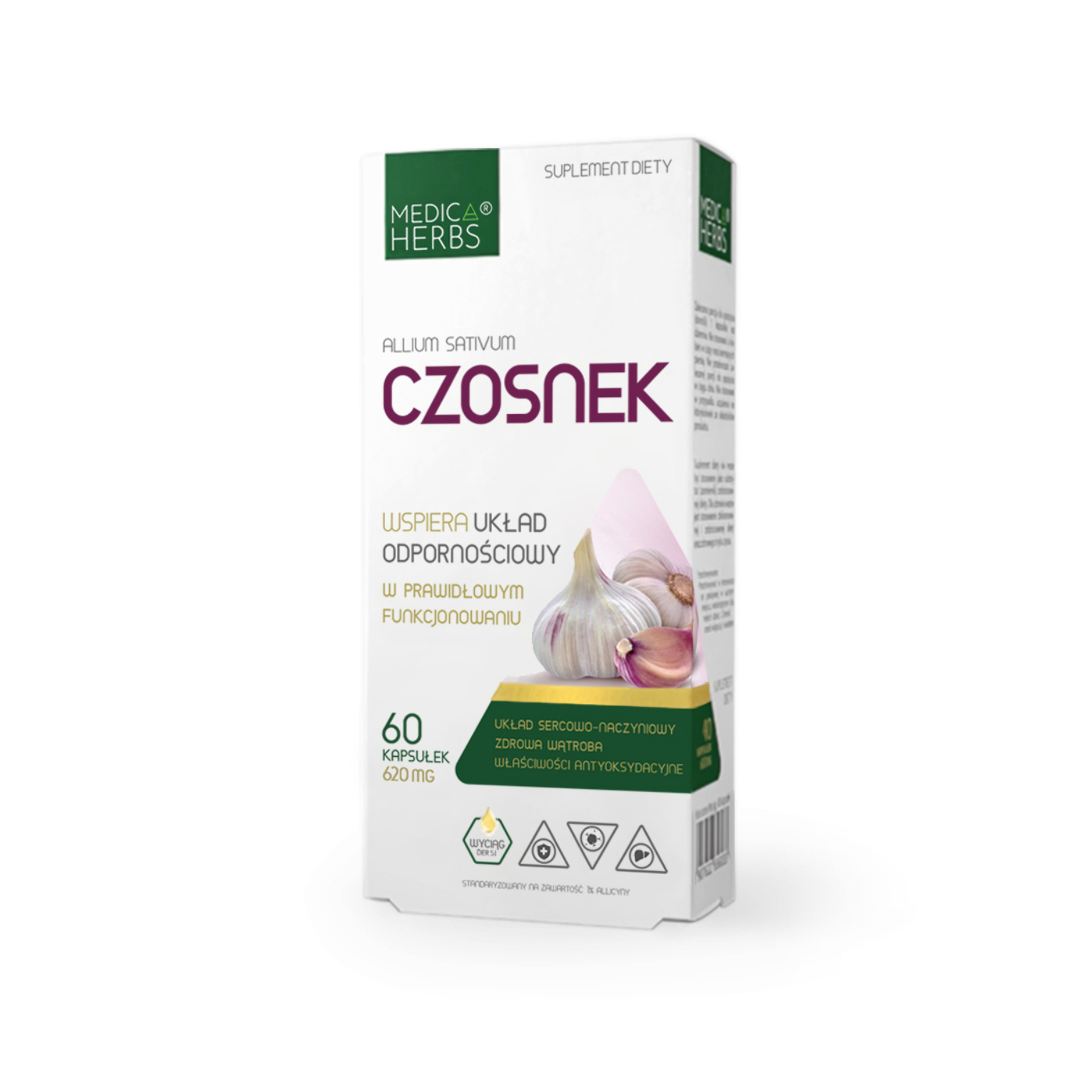 Medica herbs czosnek 620 mg, 60 kapsułek
