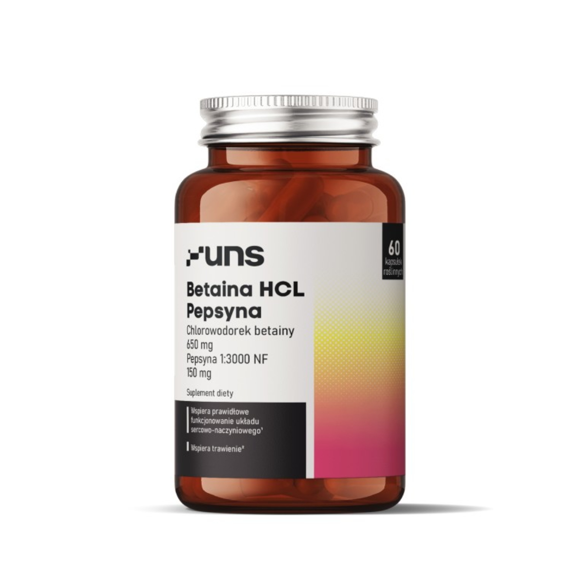 Uns, betaina hcl pepsyna, 60 kapsułek