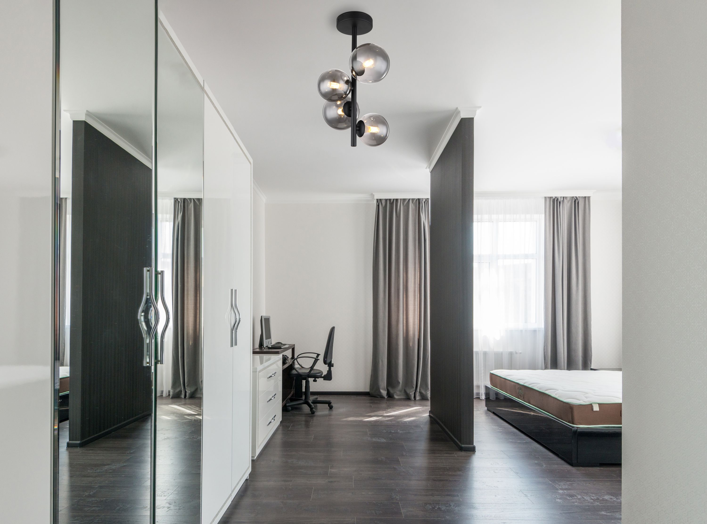 Globo Lighting Riha lampa podsufitowa 4x3,5W czarny mat/szkło przydymione 56133-4D