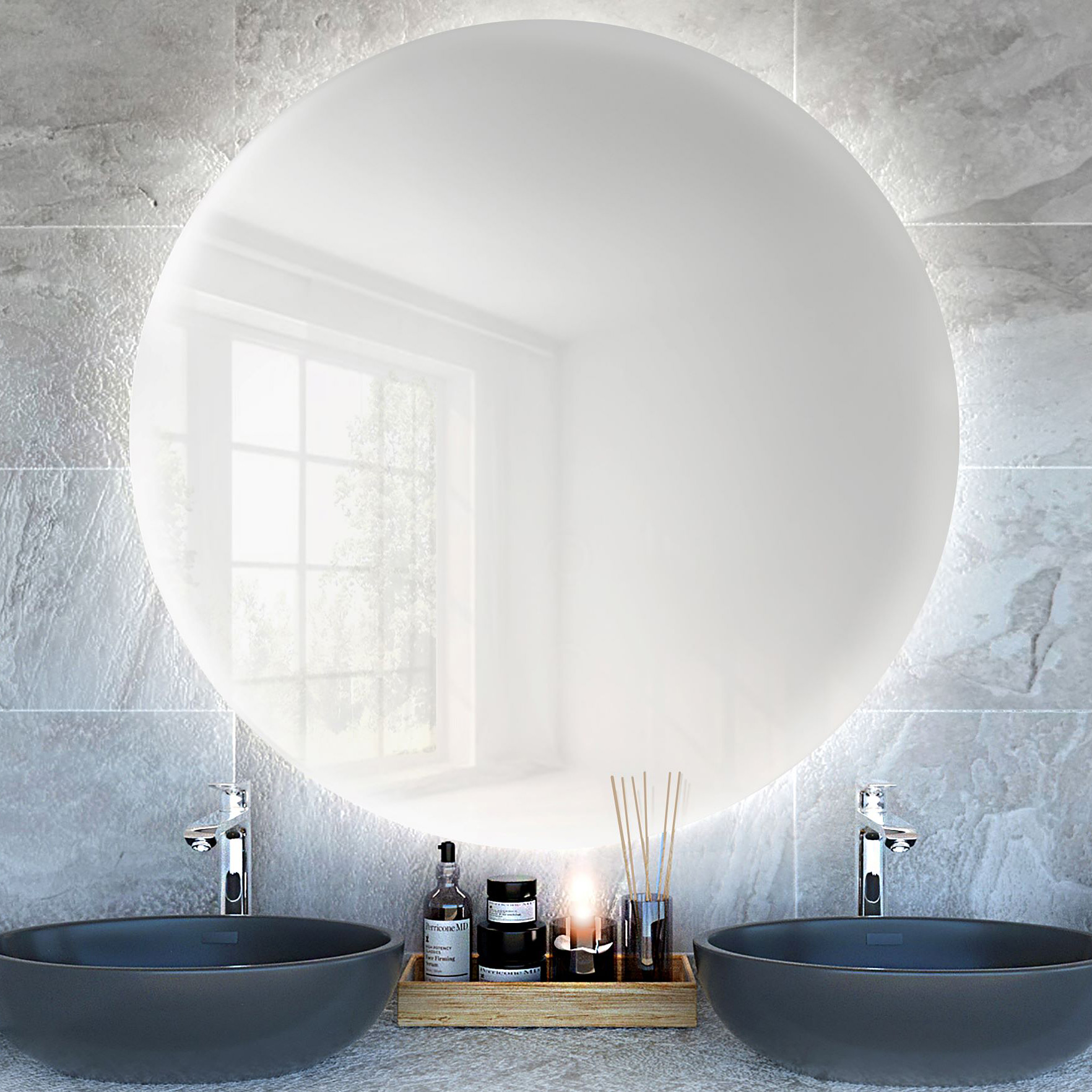 Baltica Design Bright lustro 100 cm okrągłe z oświetleniem LED barwa zimna - Wysyłka w 24h