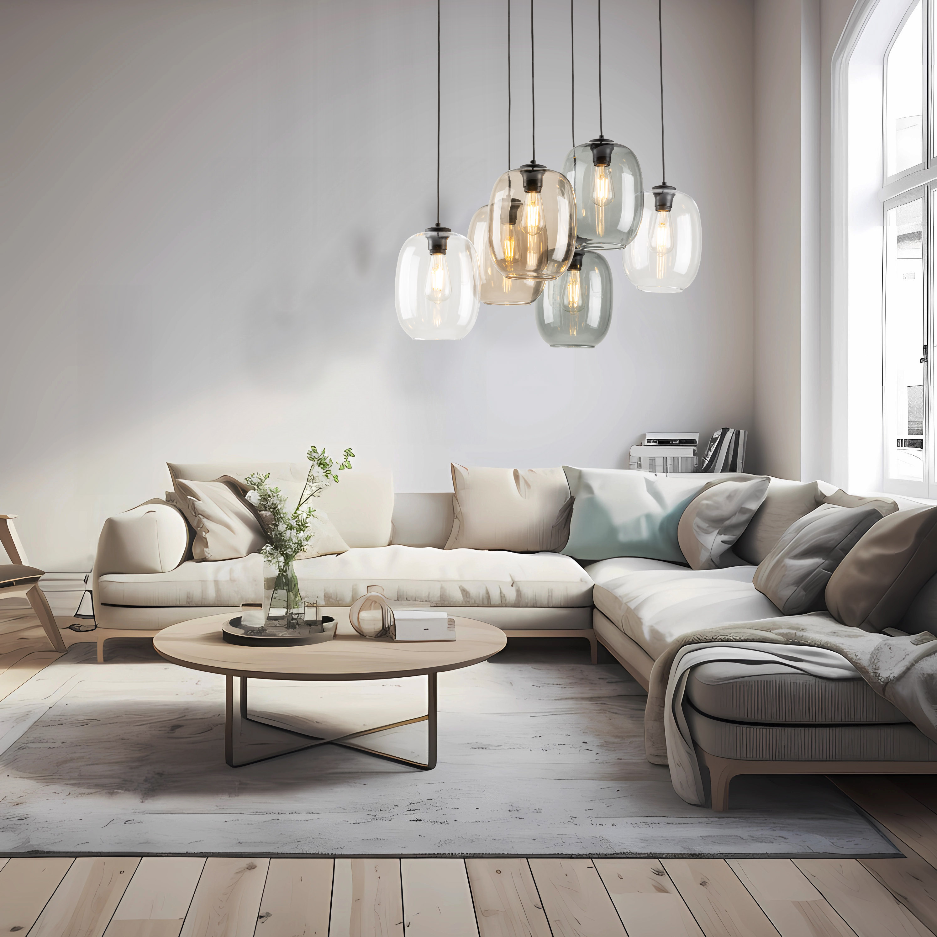 TK Lighting Elio lampa wisząca 6x15W czarny 5974