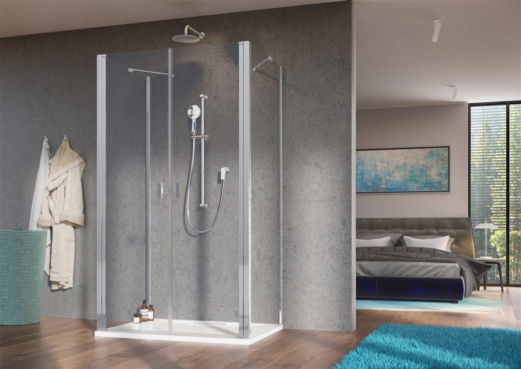 Radaway Nes DWD+2S drzwi prysznicowe 120 cm chrom/szkło przezroczyste 10035120-01-01