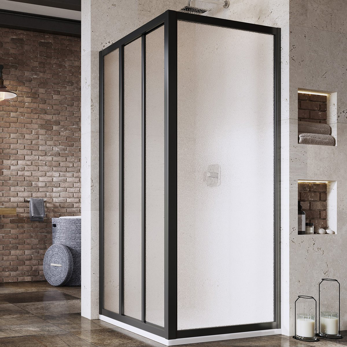 Ravak Supernova ASDP3-130 drzwi prysznicowe 130 cm czarny mat/szkło grape 00VJ03R2ZG