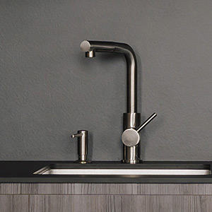 Omnires Albany bateria kuchenna stojąca z wyciąganą wylewką nikiel AB1455IN - Wysyłka w 24h