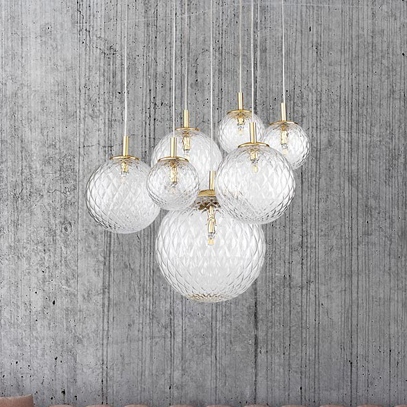 TK Lighting Cadix lampa wisząca 7x6 W złota 4608