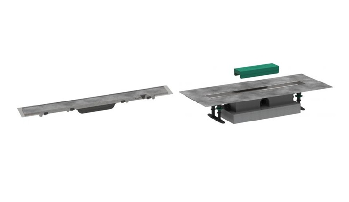 Zestaw Hansgrohe RainDrain Rock odpływ liniowy 120 cm szary (56034000, 56021180)