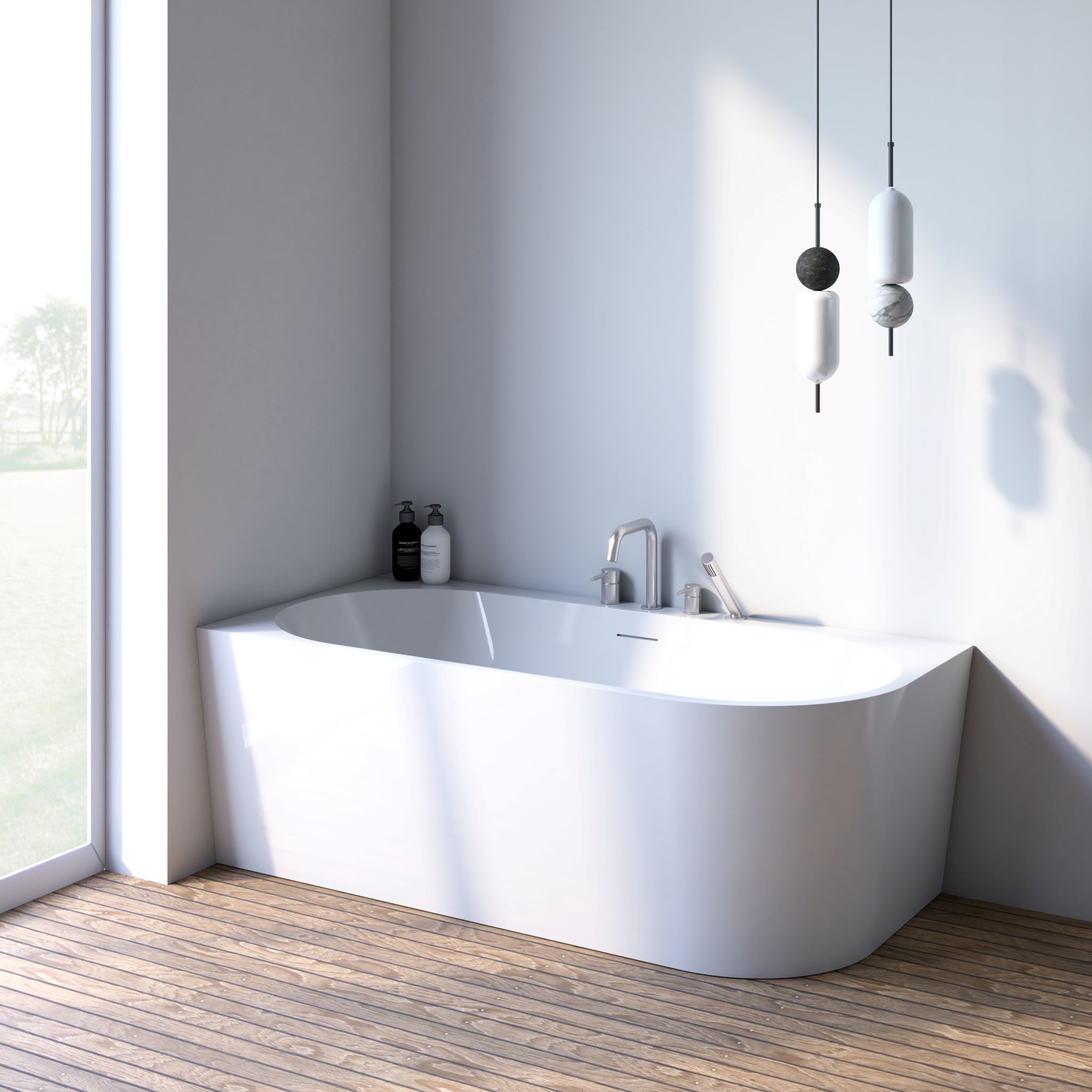 Oltens Hulda wanna narożna 170x80 cm prostokątna biała 11005000 - Wysyłka w 24h