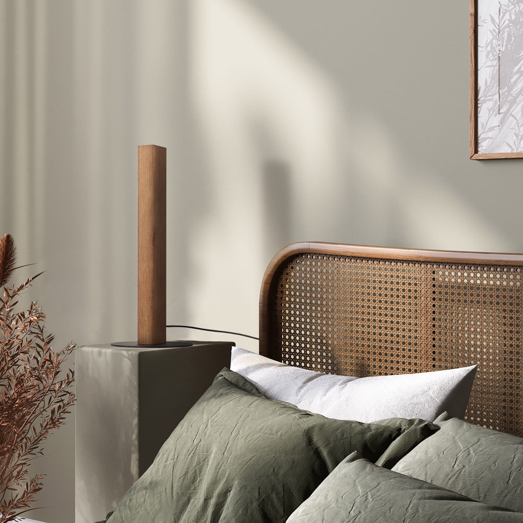 TK Lighting Teo lampa stołowa 1x36 W orzech 1411