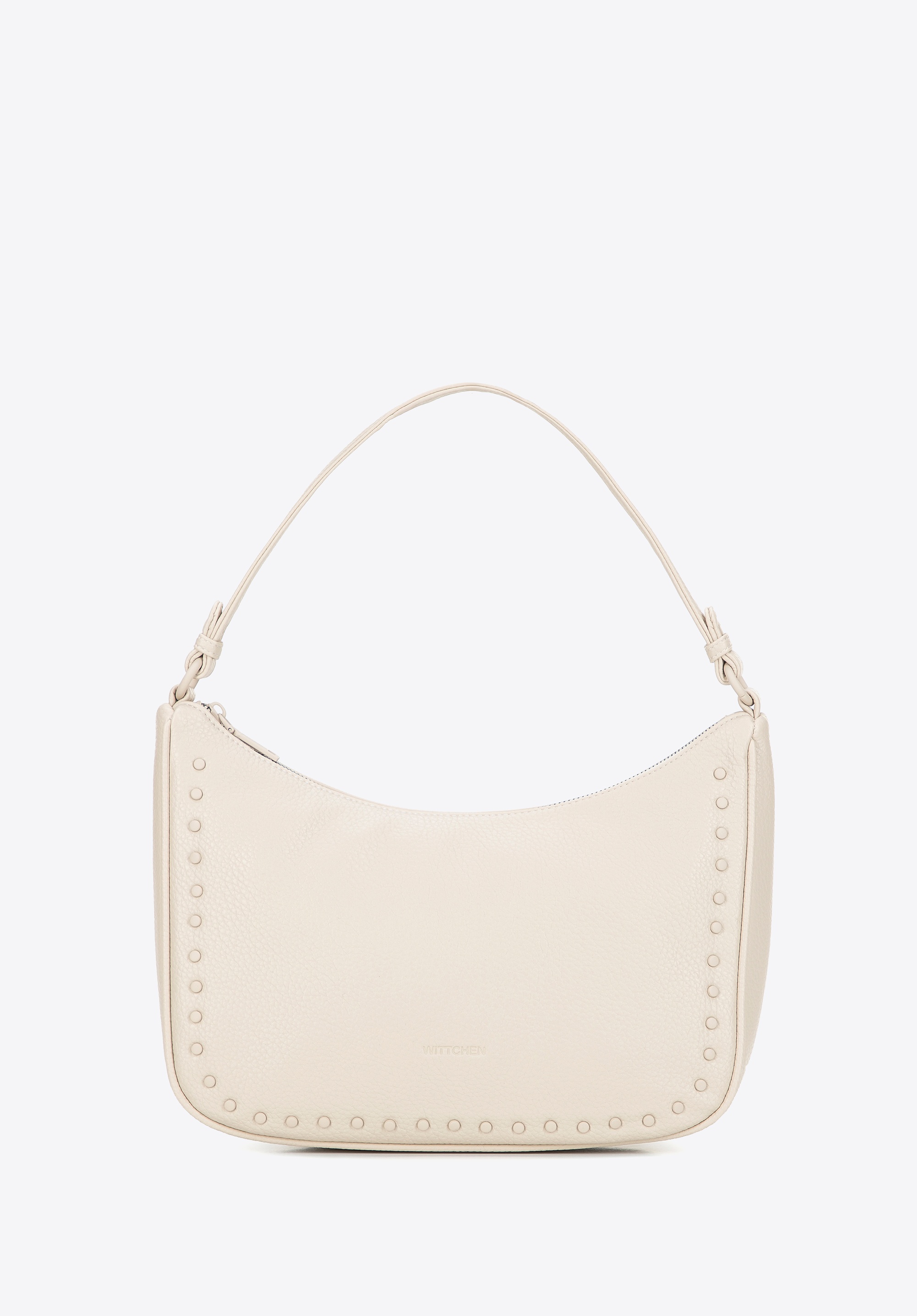 Damska torebka na ramię z imitacji skóry kremowa