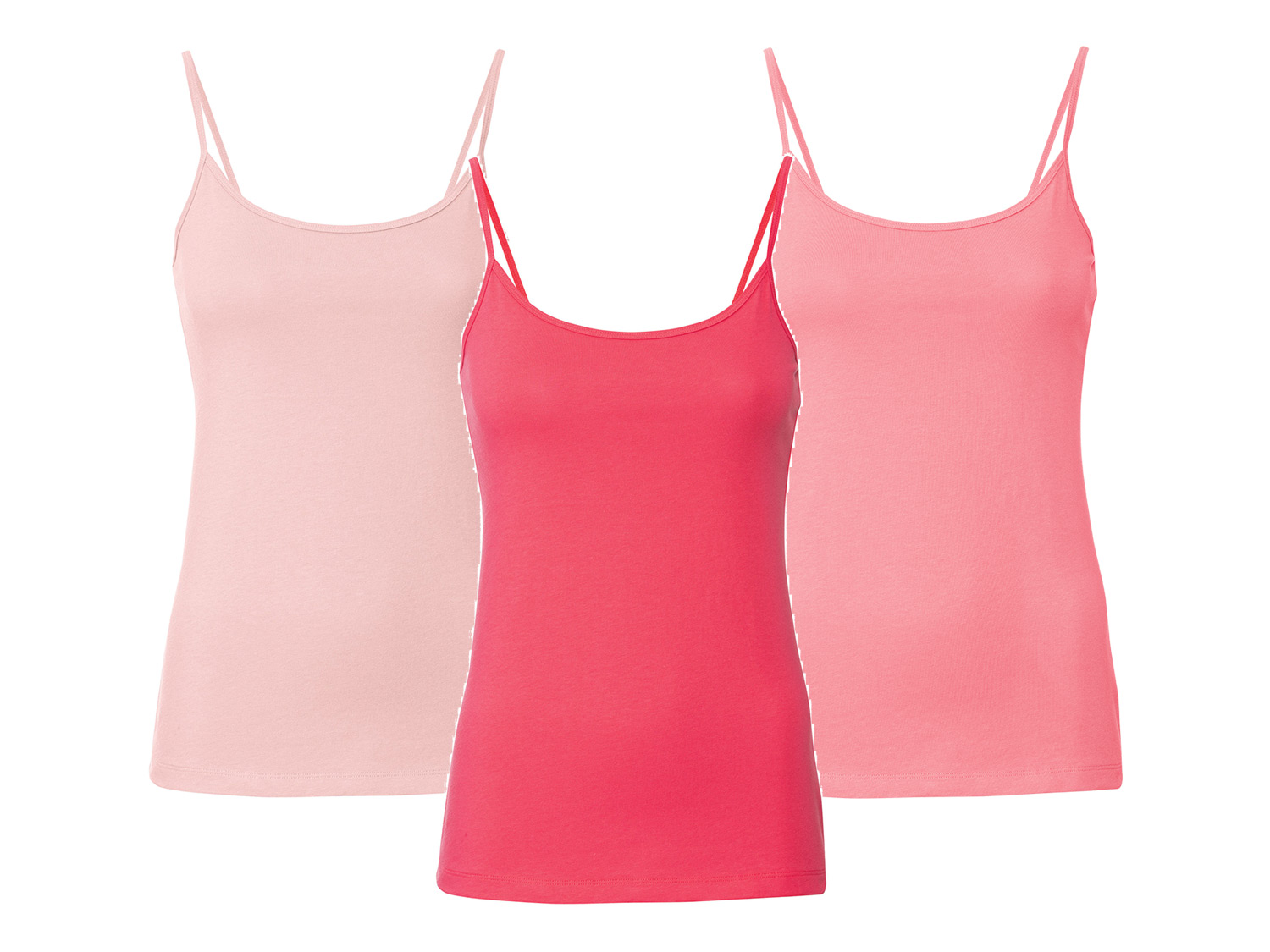 esmara Top damski z bawełny, 3 sztuki S 36/38, Ciemnoróżowy/ jasnoróżowy/ antyczny róż