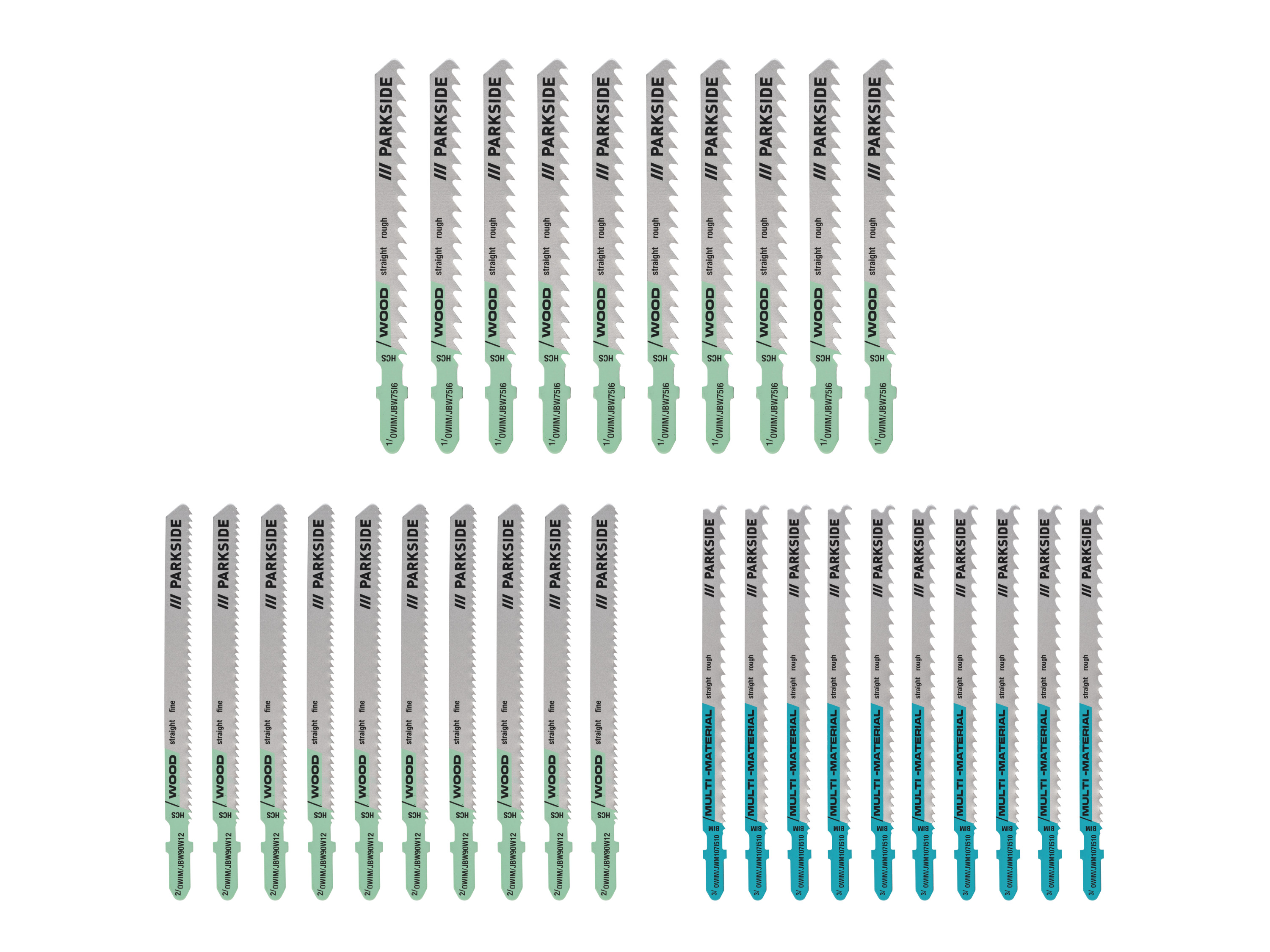 Parkside Zestaw 30 brzeszczotów do wyrzynarki
